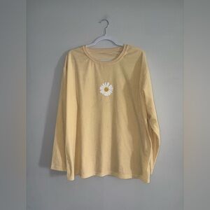 SHEIN • Yellow Flower Ribbed Sweater